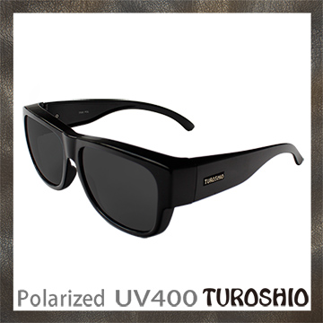 Turoshio TR90 超輕量-坐不壞科技-偏光套鏡-近視/老花可戴 H80098 C1 黑(大)
