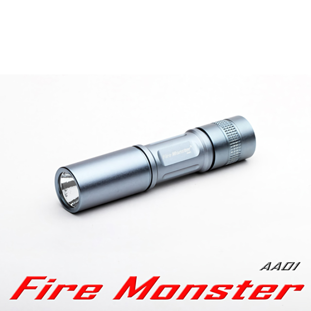 Fire Monster 15W鋁鎂合金超迷你CREE R2 激白光LED手電筒 AA01 (科技銀)