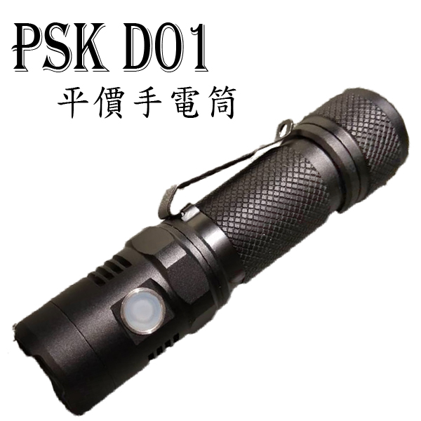 (含電池)PSK D01 直充 平價 掌中小直筒 600流明 無極調光 18650
