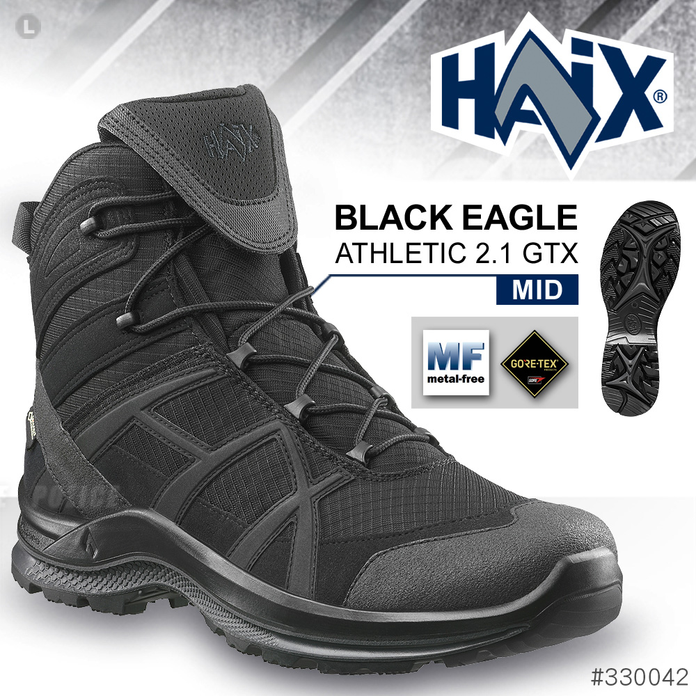 HAIX BLACK EAGLE ATHLETIC 2.1 GTX MID 黑鷹運動中筒鞋(黑色)