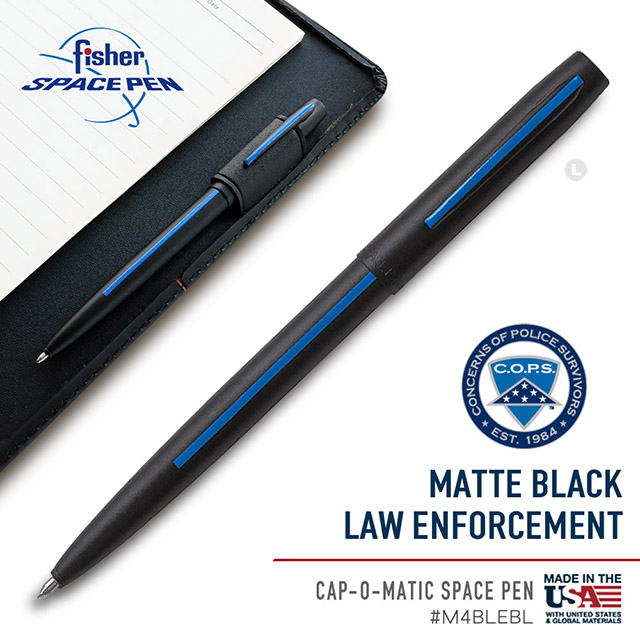 Fisher Space Pen 執法人員按壓式太空筆 / 黑身藍線