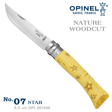 OPINEL NATURE - WOODCUT 法國刀自然圖騰系列-星星圖騰(No.07 #OPI_001549)