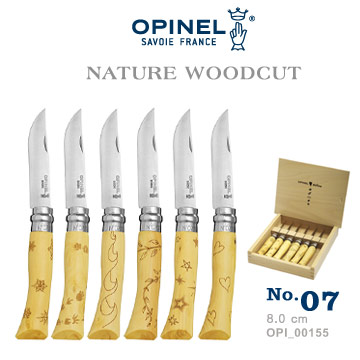 OPINEL NATURE - WOODCUT 法國刀自然圖騰系列-木盒收藏組(No.07 #OPI_001555)