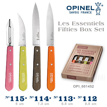 OPINEL Les Essentiels Fifties Box Set 法國彩色不銹鋼廚房刀具４件組(#OPI_001452)