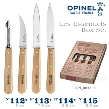 OPINEL NATURAL ESSENTIALS BOX SET 法國不銹鋼廚房刀具４件組(#OPI_001300)