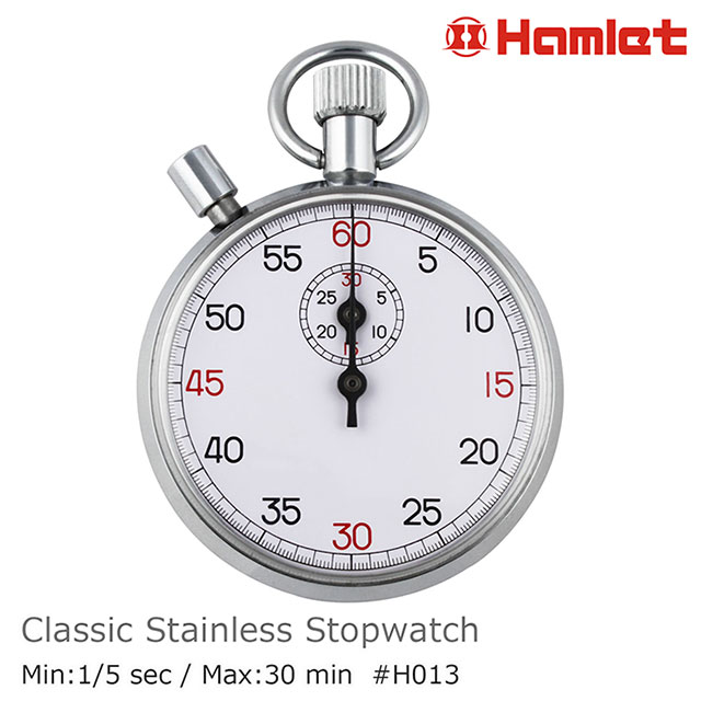 【Hamlet 哈姆雷特】不銹鋼經典機械式碼錶 60秒制 1/5秒