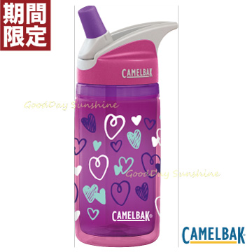 CamelBak CB53758- 400ml 兒童吸管雙層隔溫運動水瓶 粉紅愛心