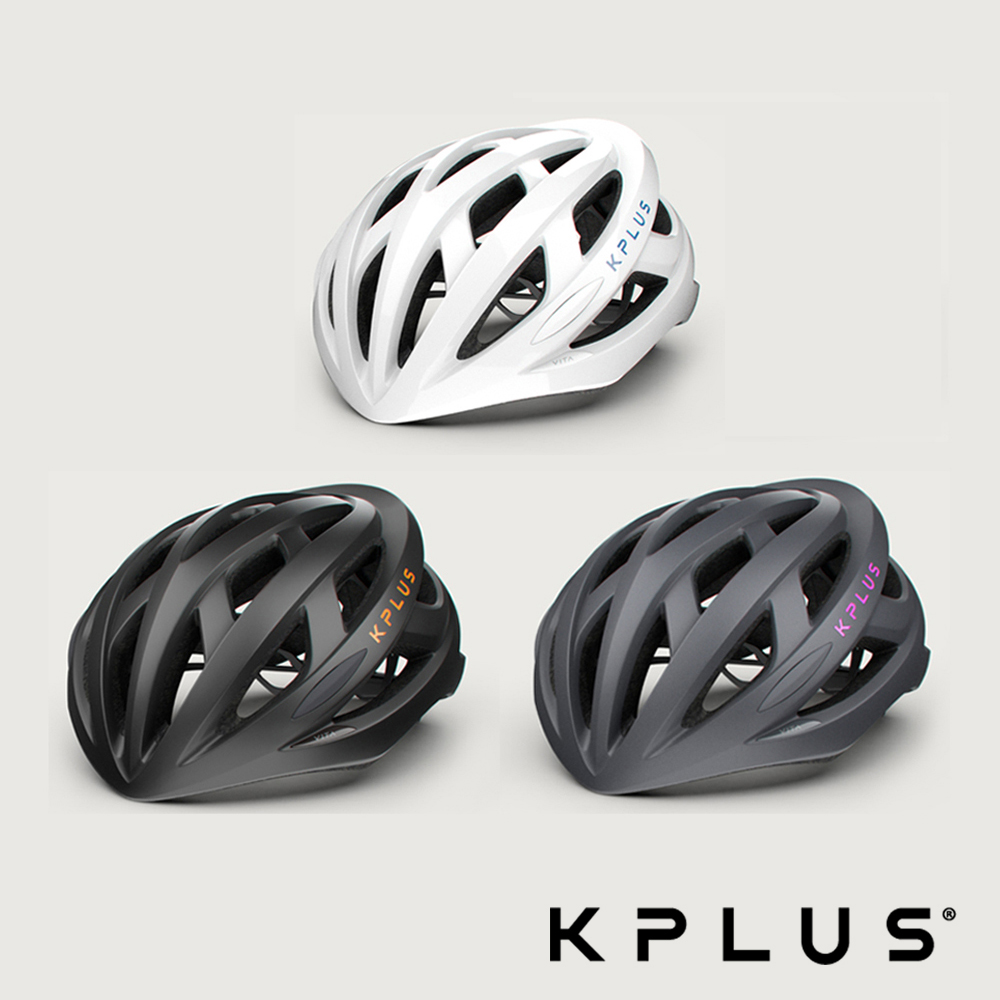 《KPLUS》VITA 單車安全帽 公路競速型 黑橘/灰粉/白藍 三色