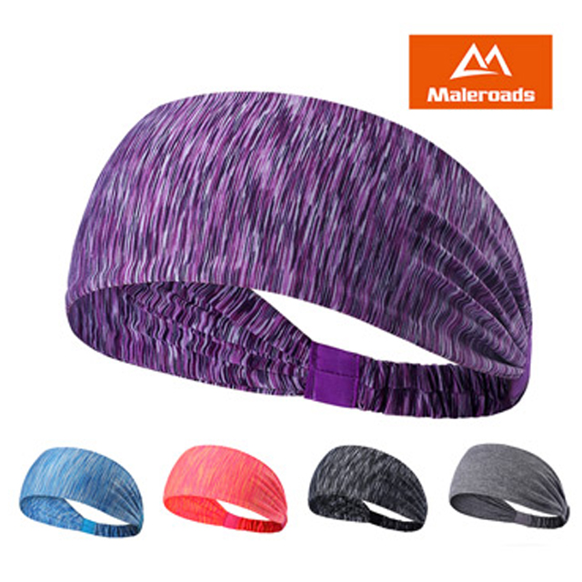 Maleroads 時尚條紋 運動髮帶 運動頭巾 簡約造型 柔軟舒適 清爽透氣