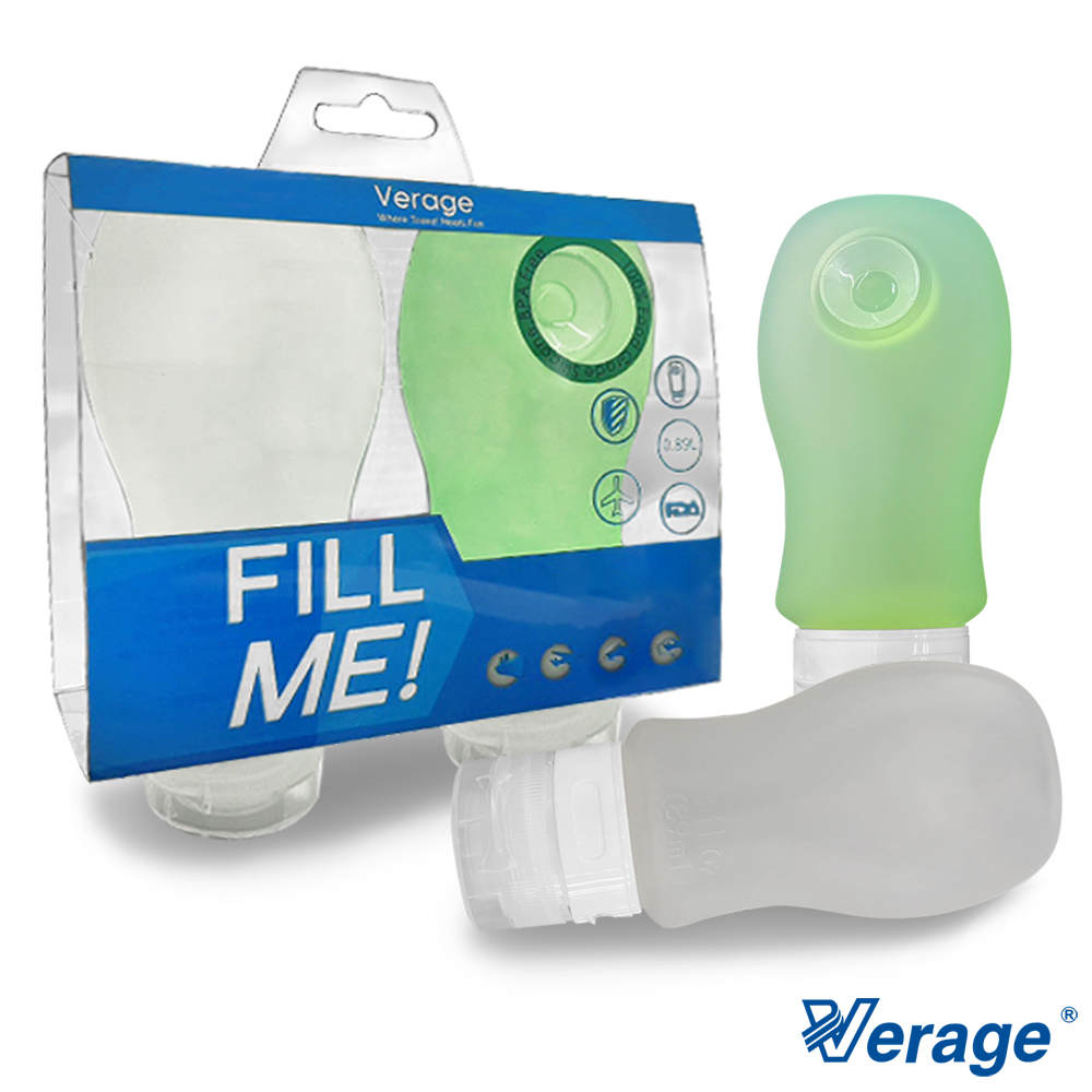 Verage 維麗杰 旅行矽膠隨身瓶組(白+綠)