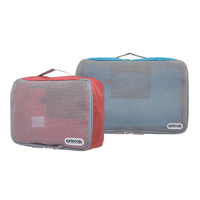【OUTDOOR】旅遊配件-旅遊收納二件組-藍/紅 ODS19A02BR