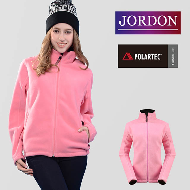 【JORDON 橋登】女款 POLARTEC CLASSIC 200 保暖刷毛夾克 (粉紅/粉紫) #1076P