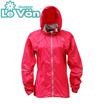 【LeVon】LV3341 - 女抗紫外線單層風衣 - 玫瑰紅