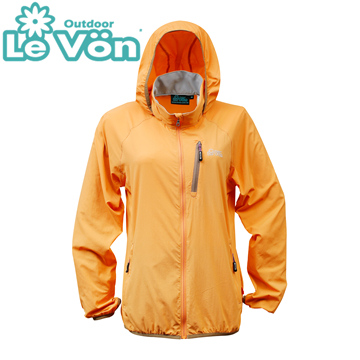 【LeVon】LV3451 - 女抗紫外線單層風衣 - 桔