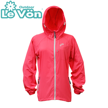 【LeVon】LV3457 - 女抗紫外線單層風衣 - 桃紅
