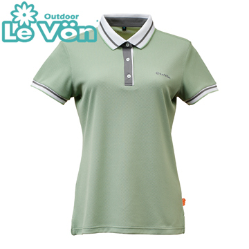 【LeVon】LV7425 - 女吸濕排汗抗UV短袖POLO衫 - 森林綠