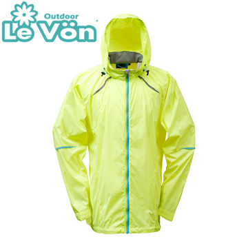 【LeVon】LV3347 - 男抗紫外線單層風衣 - 螢光黃