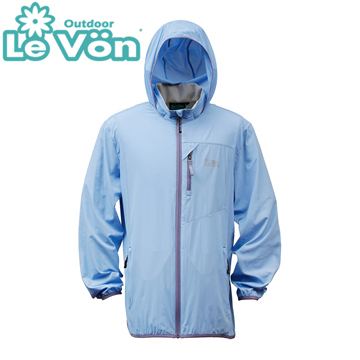 【LeVon】LV3450 - 男抗紫外線單層風衣 - 煙藍