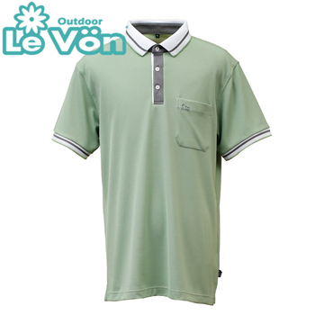 【LeVon】LV7438 - 男吸濕排汗抗UV短袖POLO衫 - 森林綠