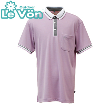 【LeVon】LV7439 - 男吸濕排汗抗UV短袖POLO衫 - 芋紫