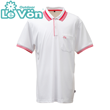 【LeVon】LV7445 - 男吸濕排汗抗UV短袖POLO衫 - 白