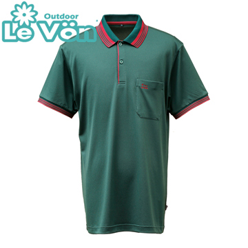 【LeVon】LV7446 - 男吸濕排汗抗UV短袖POLO衫 - 松葉綠