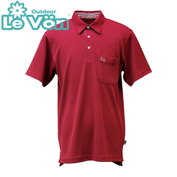 【LeVon】LV7447 - 男吸濕排汗抗UV短袖POLO衫 - 棗紅