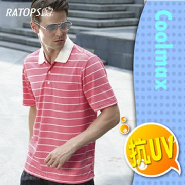 瑞多仕-RATOPS COOLMAX 男款 輕量透氣短袖POLO DB8656 桃粉紅