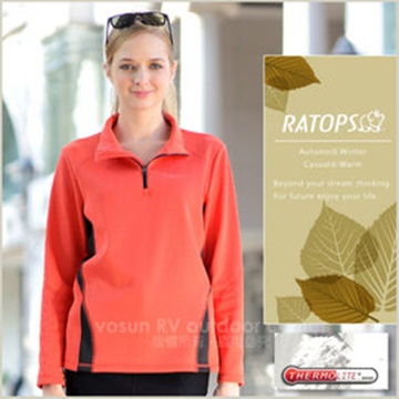 瑞多仕-RATOPS 女款 Thermolite 長袖保暖衣.休閒衫 DB5907 落日桔色 V1