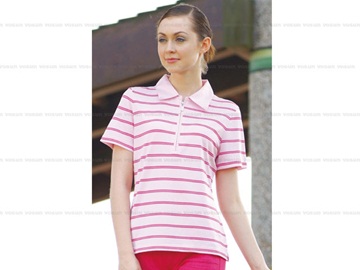 【瑞多仕 RATOPS】女款 平織布領細條POLO衫_粉紅條紋 DB8192 V1