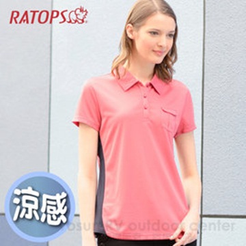 【瑞多仕-RATOPS】女款 THERMOCOOL 排汗休閒短袖本布領POLO衫_DB8492 粉桃紅色 V1