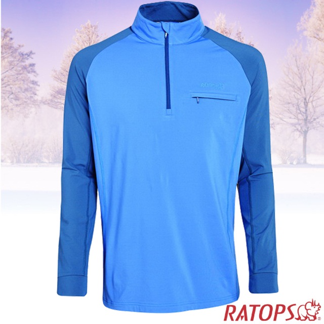 【瑞多仕-RATOPS】男款 Thermolite 長袖刷毛保暖衣_DB6006 海洋藍色/潛水藍色 V