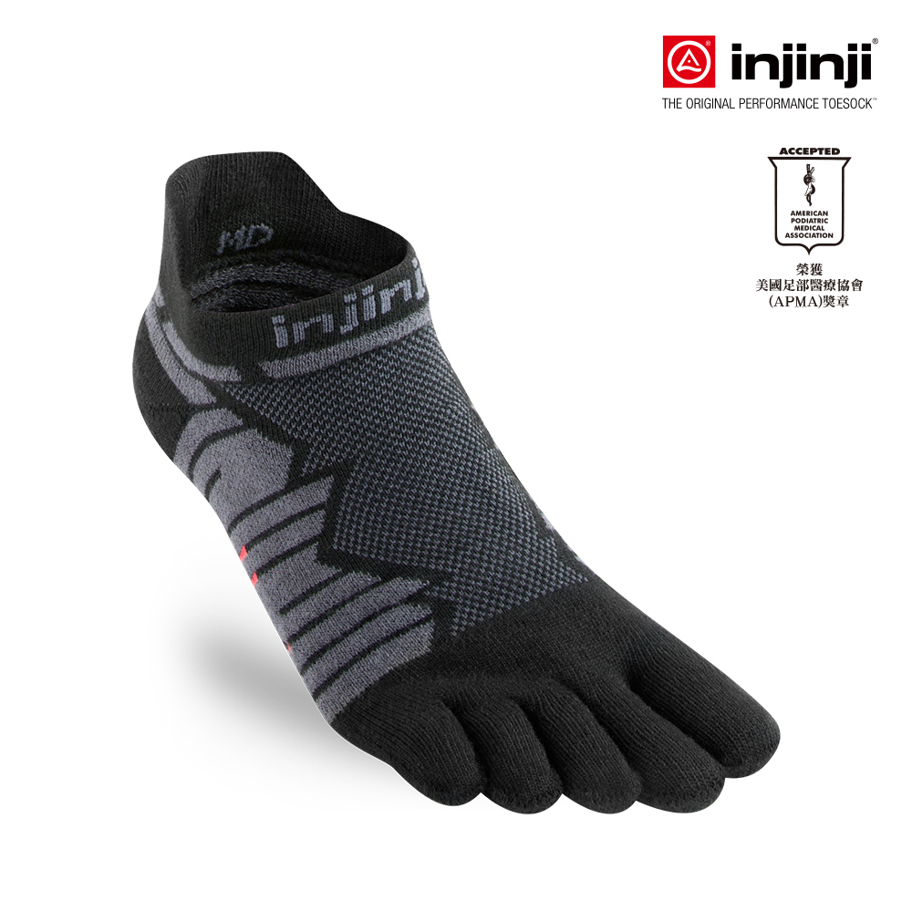 【INJINJI】Ultra Run終極系列五趾隱形襪 [碳黑
