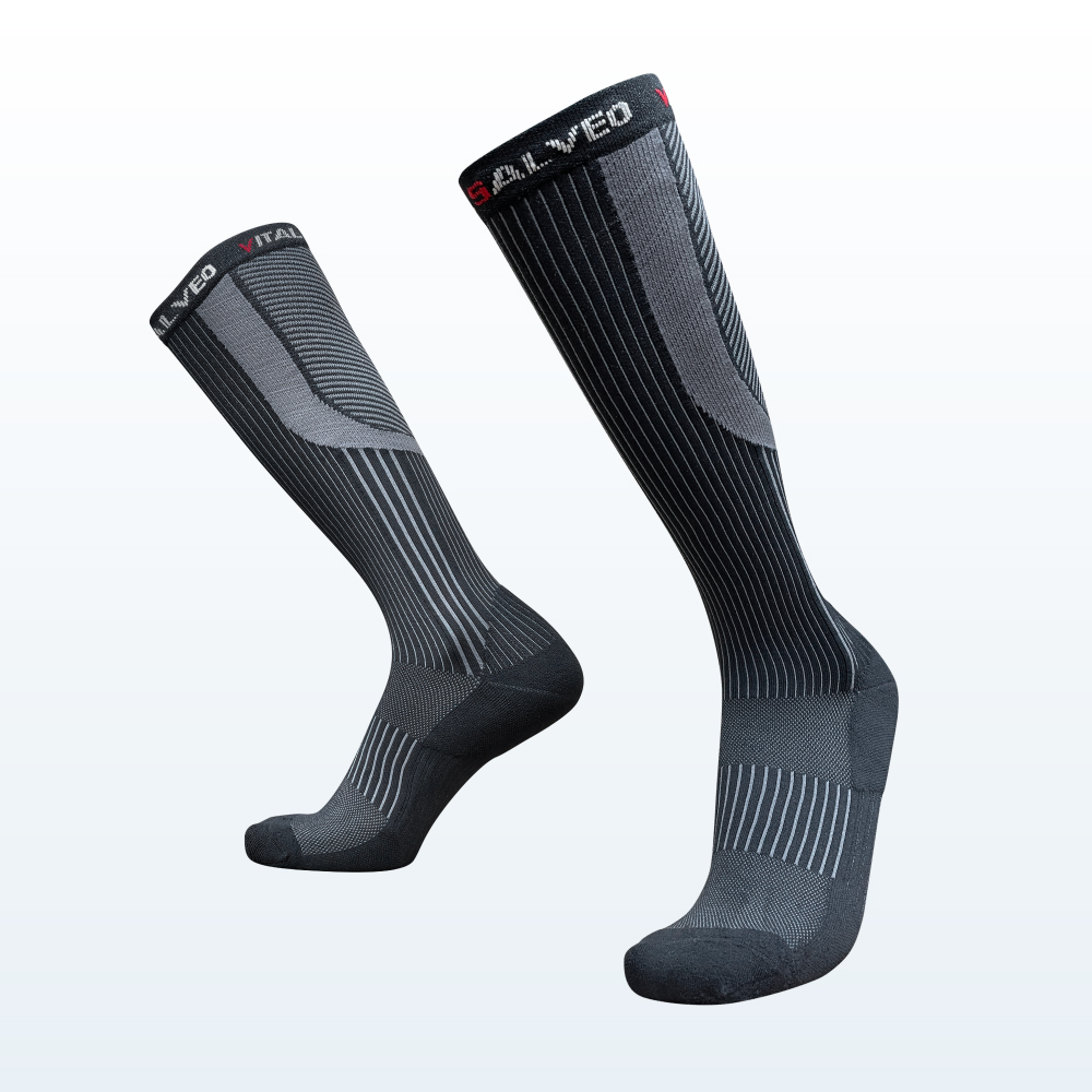 【VITAL SALVEO】運動機能鍺三效壓力襪黑色/20-30mmHg (一雙入)