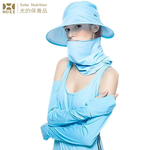 【后益 HOII】UPF50+抗UV防曬涼感先進光學機能布-圓筒帽 ★藍光
