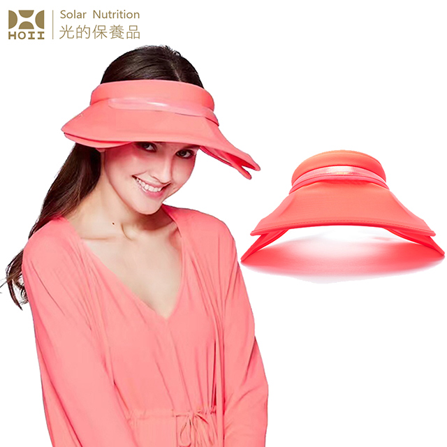 【后益 HOII】UPF50+抗UV防曬涼感先進光學機能布-全面防護遮陽帽 ★紅光
