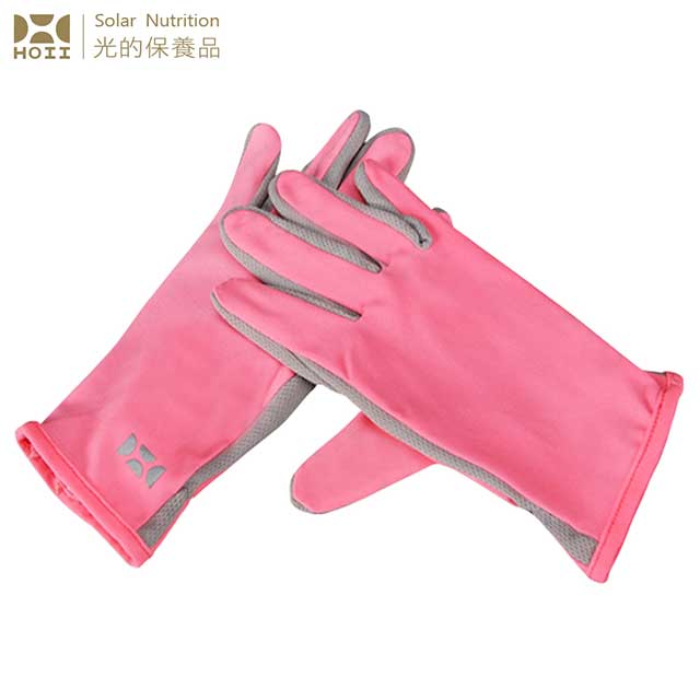 【后益 HOII】UPF50+抗UV防曬涼感先進光學機能布-手套★紅光