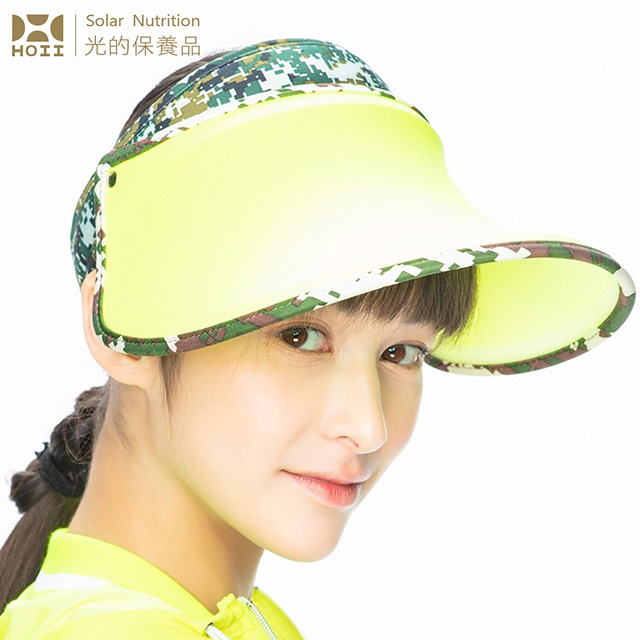 【后益 HOII】馬賽克冰冰帽★黃光-UPF50+抗UV防曬涼感先進光學機能布