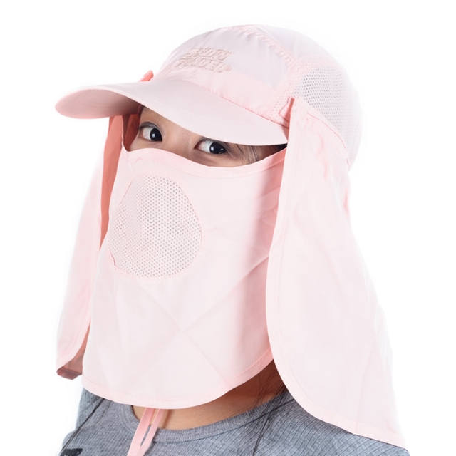 SNOWTRAVEL 抗UV遮陽休閒帽(臉/肩頸部防曬設計)(淺粉紅)(850)