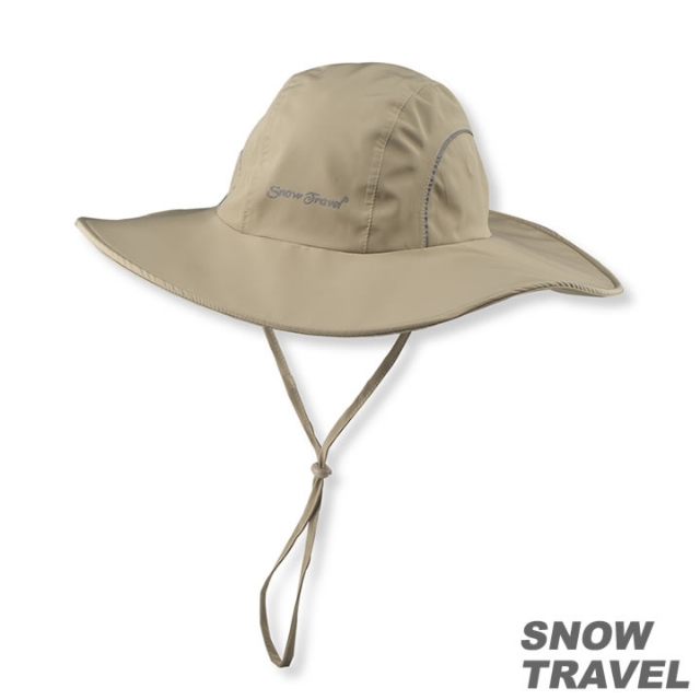 SNOWTRAVEL PORELLE防水透氣遮陽大盤帽(卡其)(1580)