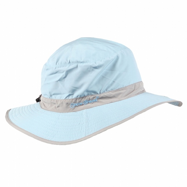 SNOWTRAVEL 抗UV透氣快乾戶外輕量休閒帽(可折疊收納)(淺藍-淺灰)(680)