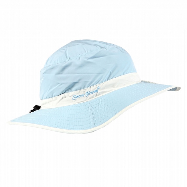 SNOWTRAVEL 抗UV透氣快乾戶外輕量休閒帽(可折疊收納)(淺藍-米白)(680)