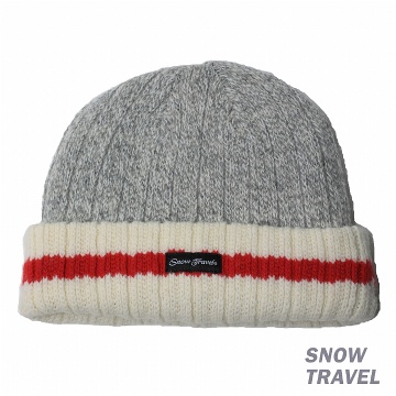 SNOWTRAVEL 3M防風透氣保暖羊毛帽(條紋摺邊) (淺灰)(780)