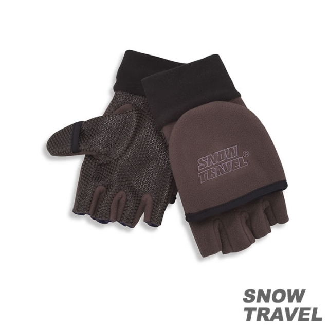 SNOWTRAVEL WINDBLOC防風保暖半指兩用手套 (咖啡)(STAR047-BWN)(860)
