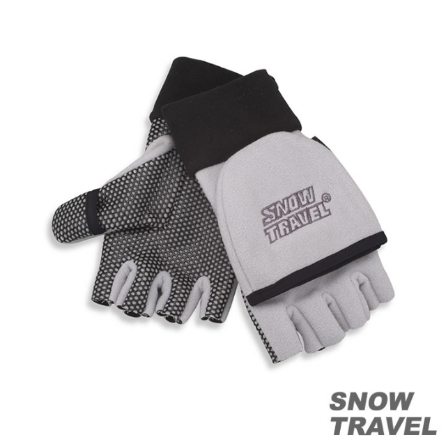 SNOWTRAVEL WINDBLOC防風保暖半指兩用手套 (銀色)(STAR047-SLV)(860)