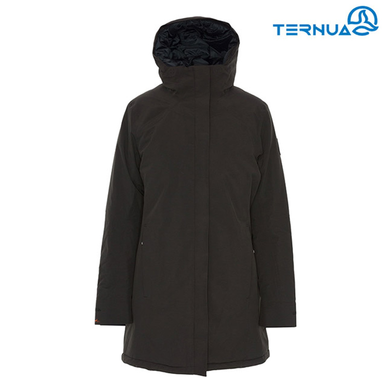 TERNUA 女GTX防水透氣連帽保暖長外套1643046 / 9937黑色