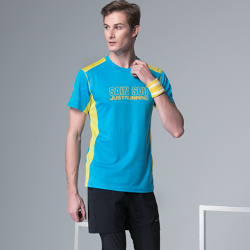 聖手牌 T恤圓領衫 水藍吸濕排汗運動休閒短袖圓領衫 T26802-06