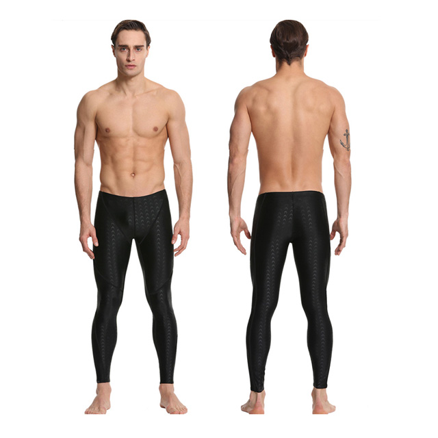 Biki比基尼妮泳衣，鯊魚男泳褲長褲有加大浮潛褲(黑M-4XL)