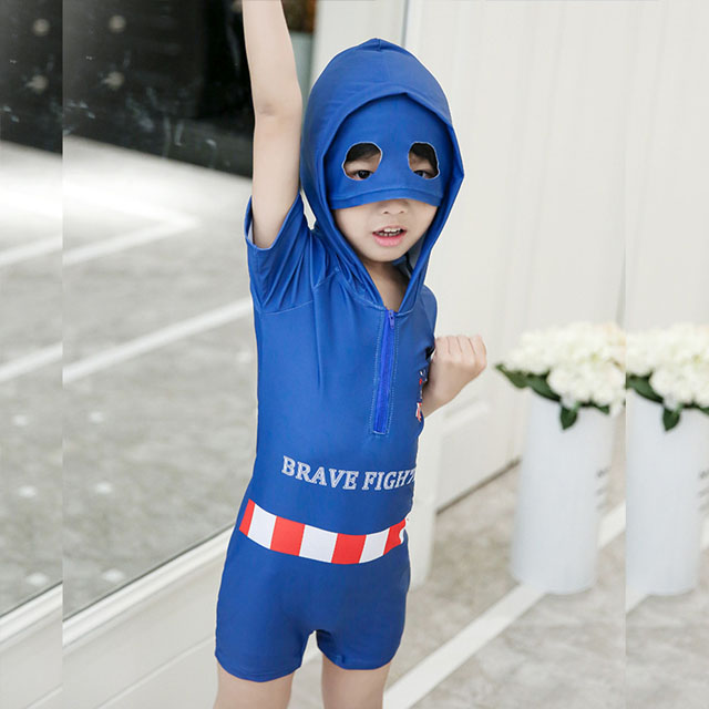 Bik i比基尼妮泳衣，S-2L戰士矇眼可愛泳衣兒童泳衣泳裝-連身款(兒童)