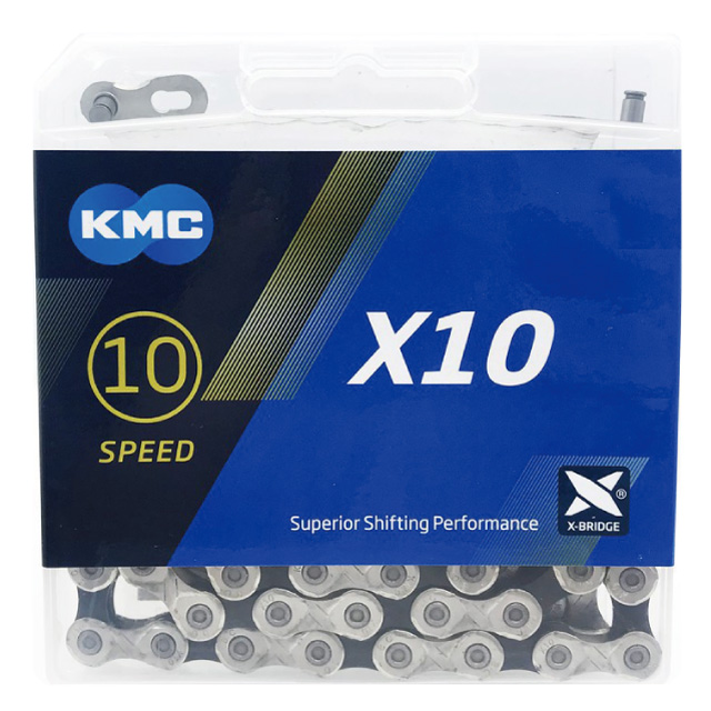 KMC X10 十速鏈條(銀黑色)